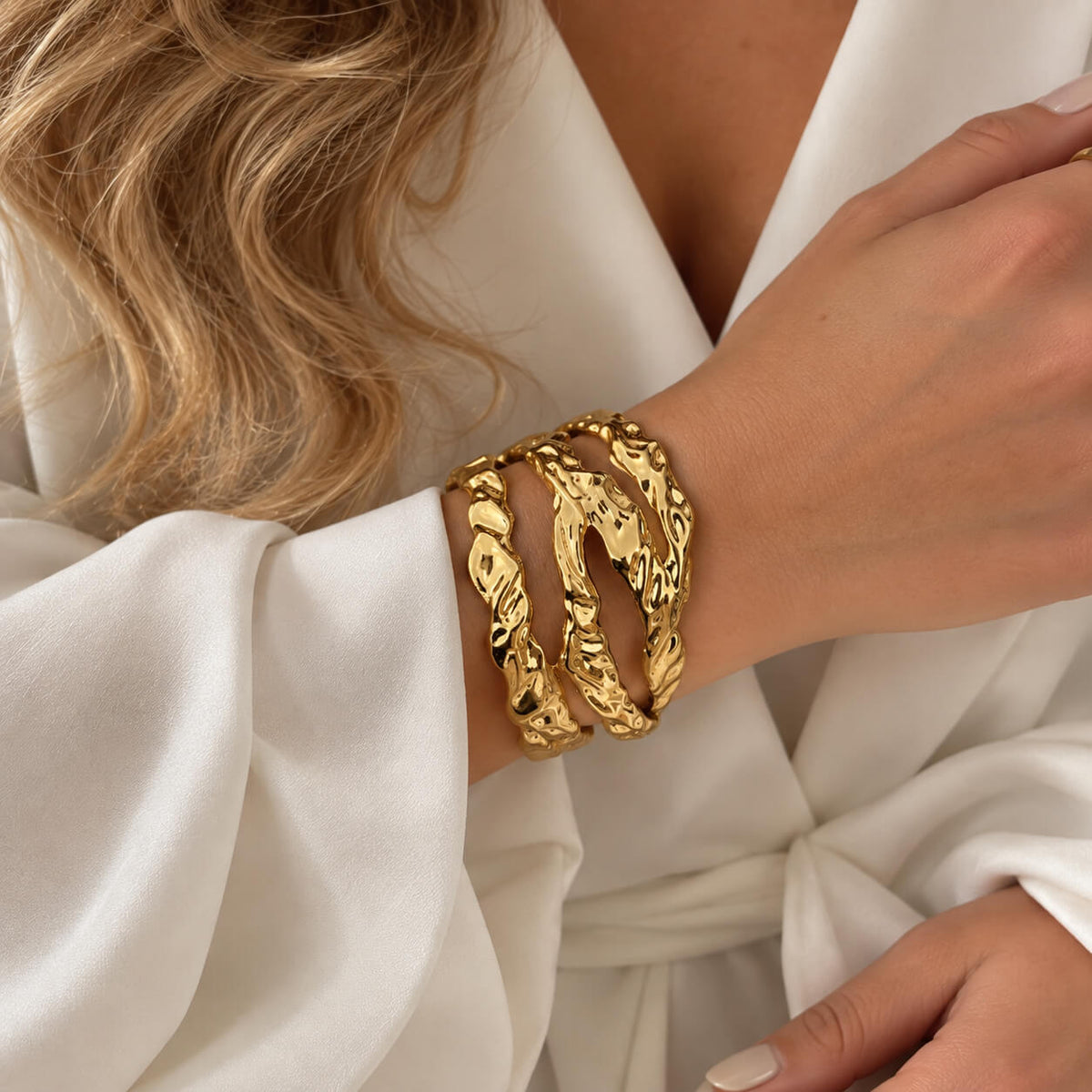 Wolff Jewelry Bastic Bangle Armbånd 18 karat guldbelagt
