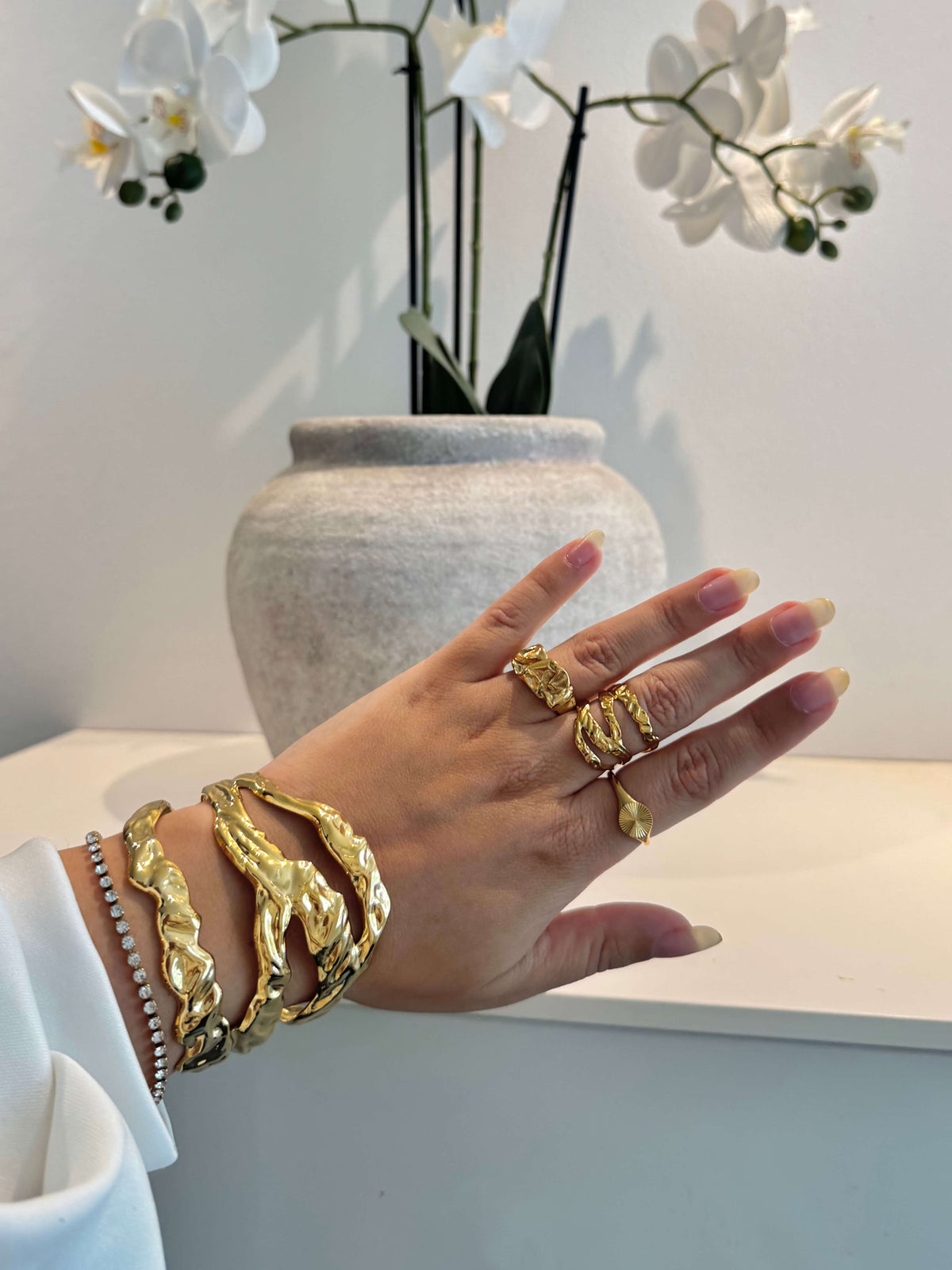 Wolff Jewelry Bastic Bangle Armbånd 18 karat guldbelagt