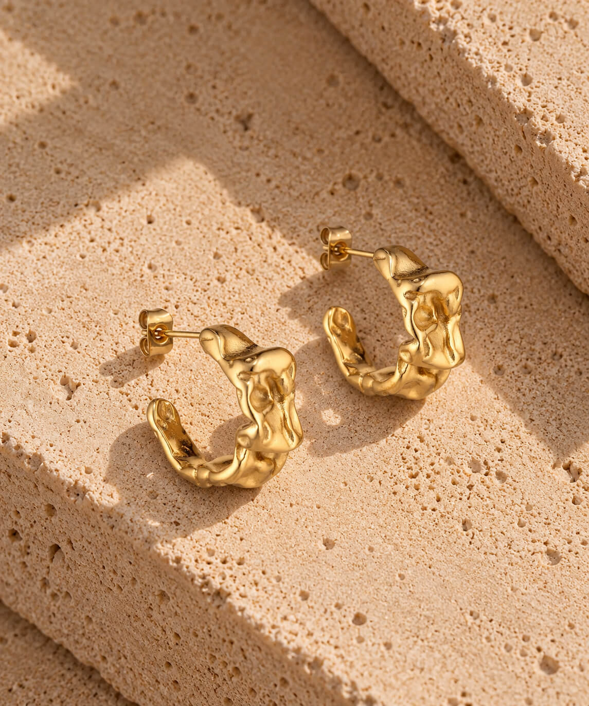Wolff Jewelry Bastic Hoops Øreringe 18 karat guldbelagt