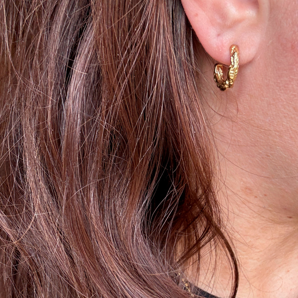 Wolff Jewelry Bastic Mini Hoops Øreringe 18 karat guldbelagt