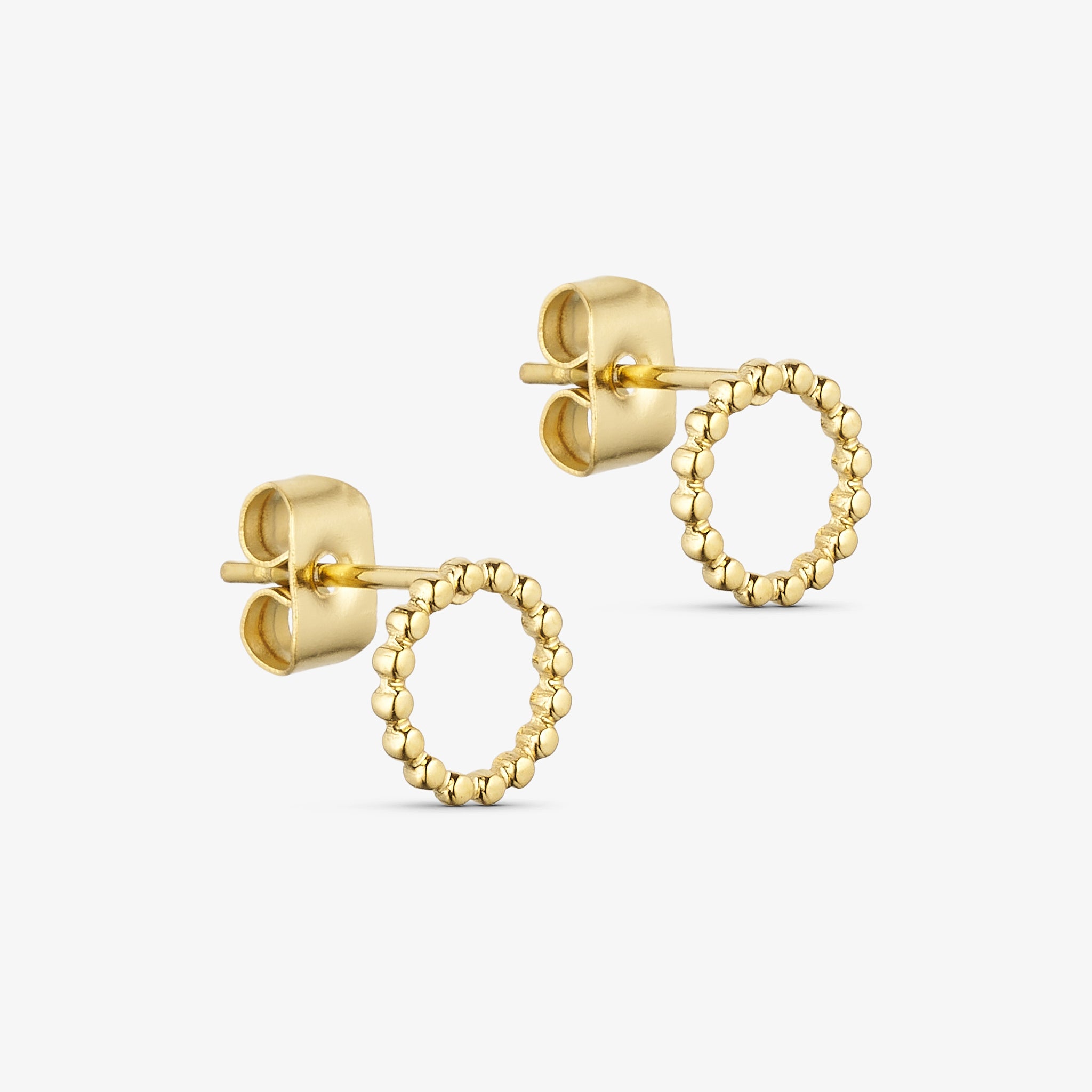 Wolff Jewelry Boble Coin Stud Øreringe 18 karat guldbelagt