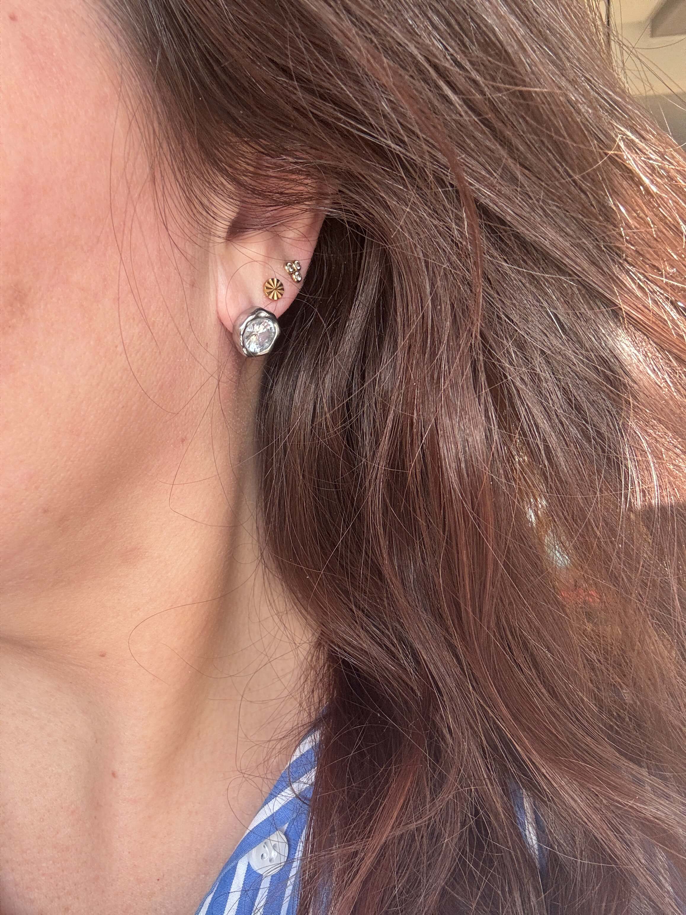 Wolff Jewelry Boble Crystal Earstud Ringe Sølvfarvet