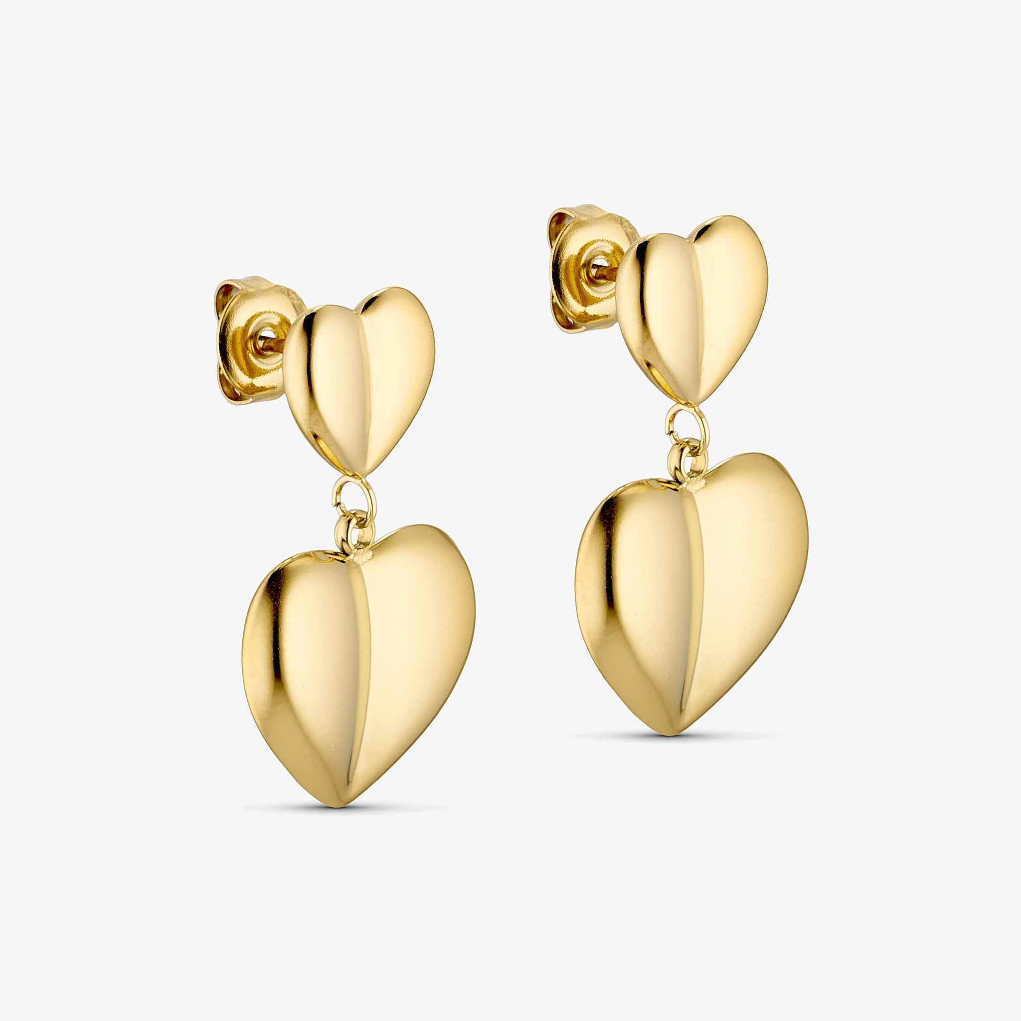 Wolff Jewelry Bomby Heart Earrings Øreringe 18 karat guldbelagt