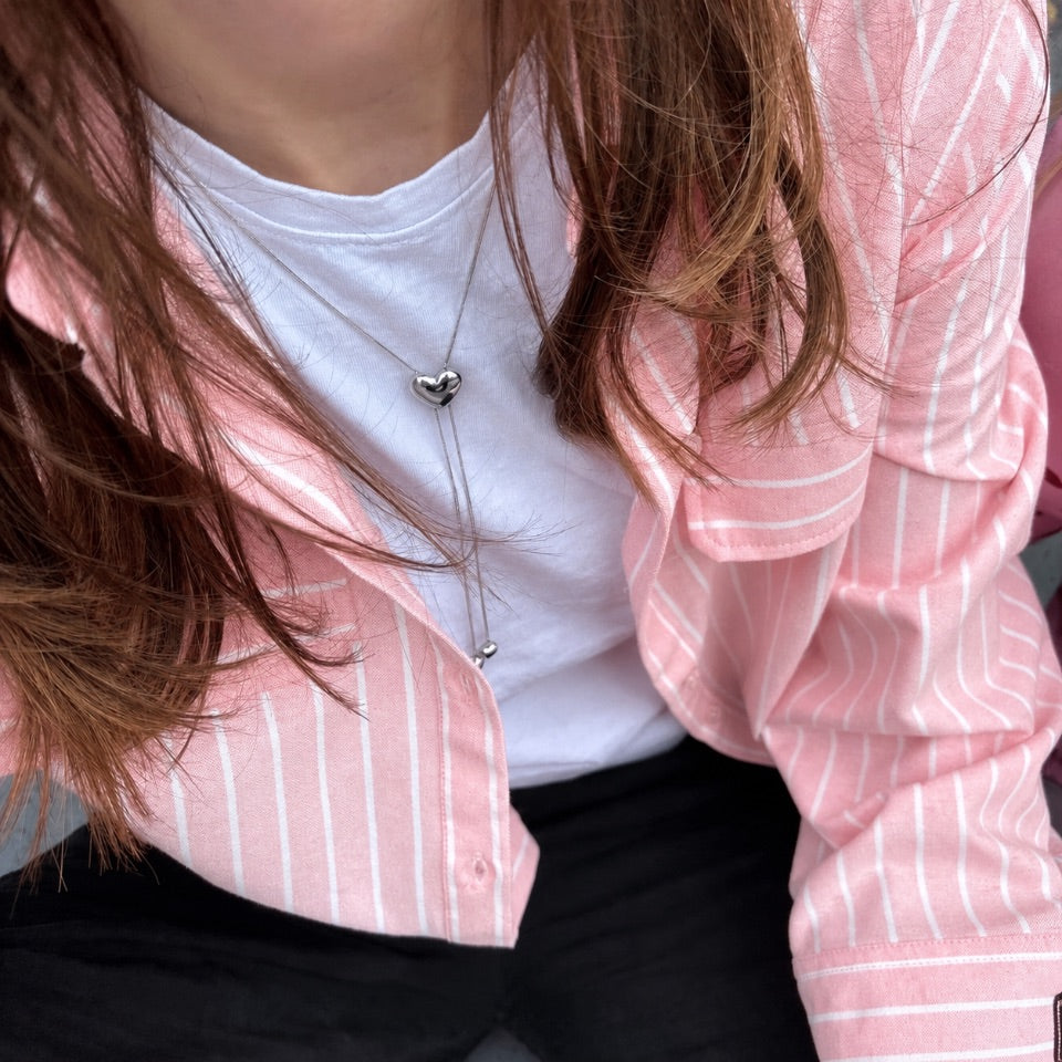 Wolff Jewelry Bomby Heart Necklace Halskæder Sølvfarvet