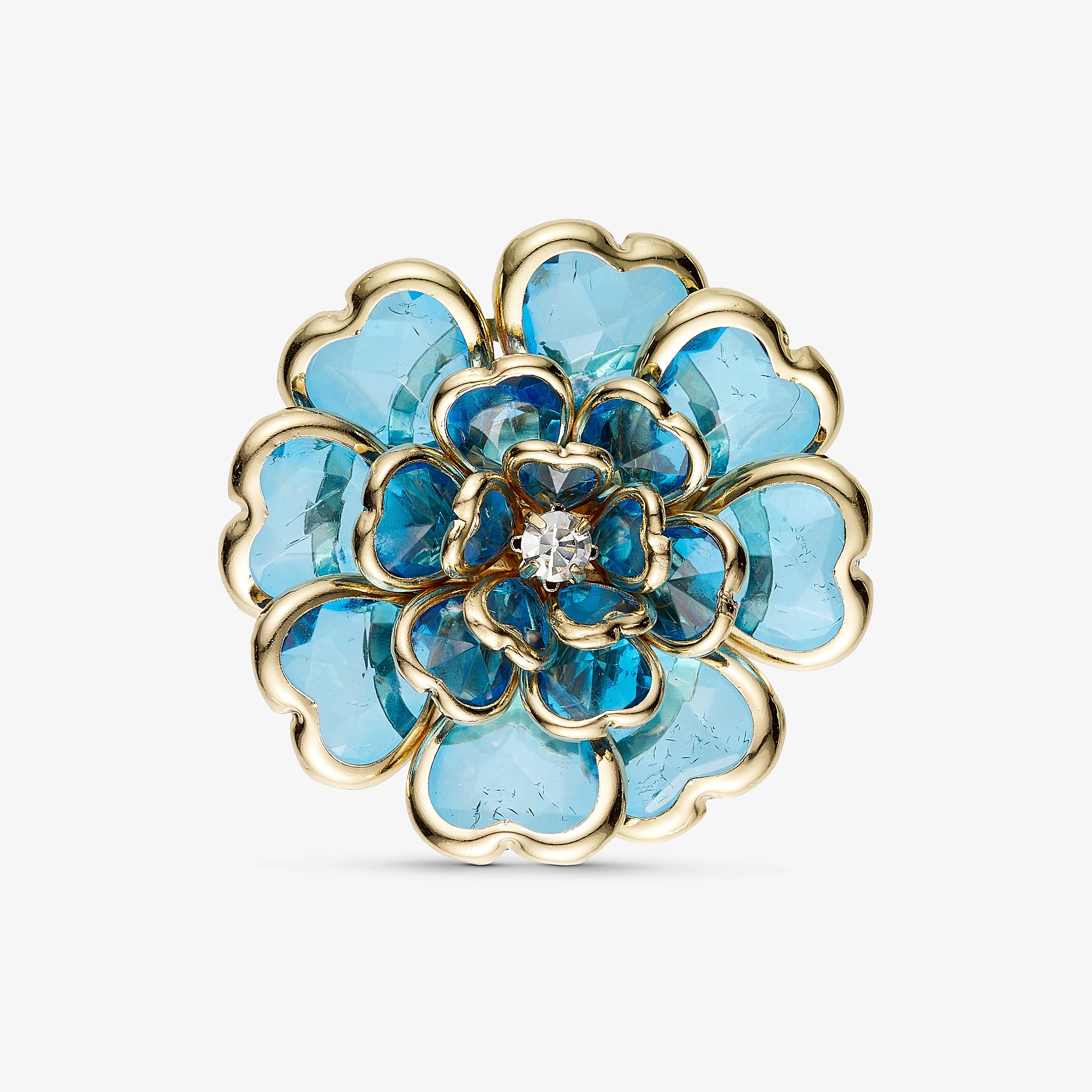 Wolff Jewelry Button Cover - Big Flower Button Covers Lyseblå