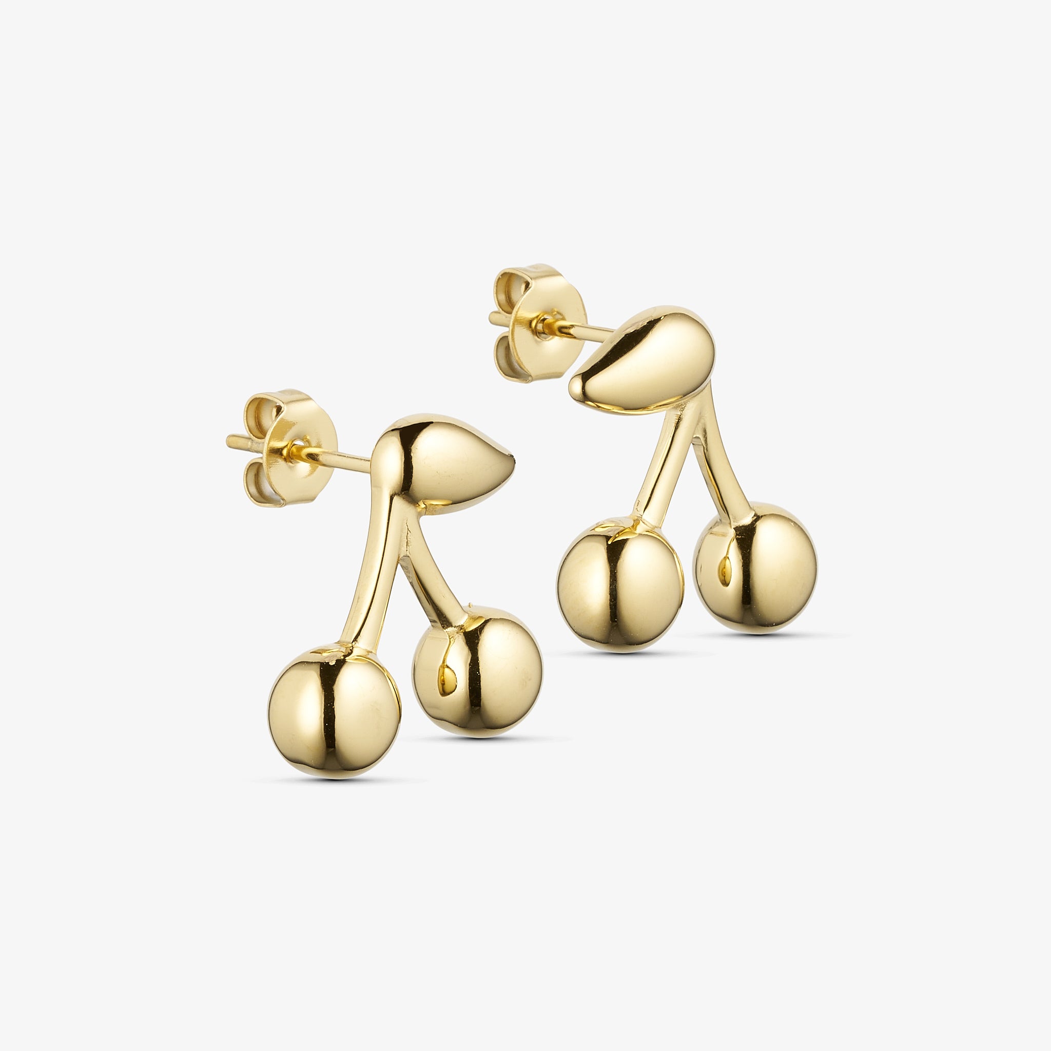 Wolff Jewelry Cherry Mini Stud Øreringe 18 karat guldbelagt