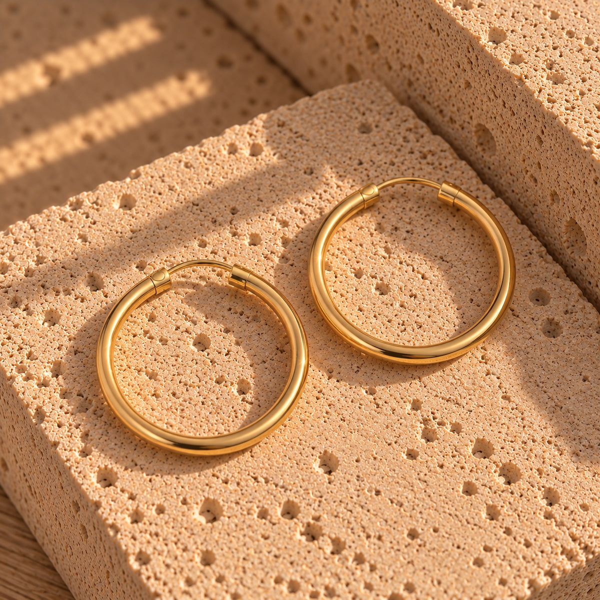 Wolff Jewelry Classic Hoops 20 mm Øreringe 18 karat guldbelagt