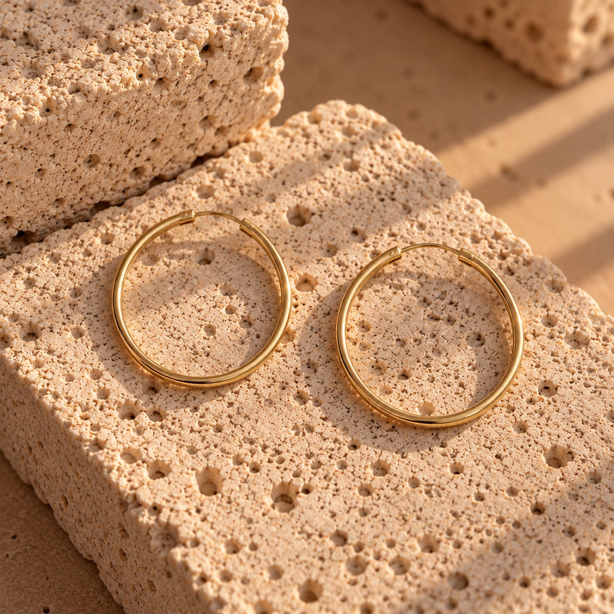 Wolff Jewelry Classic Hoops 30 mm Øreringe 18 karat guldbelagt