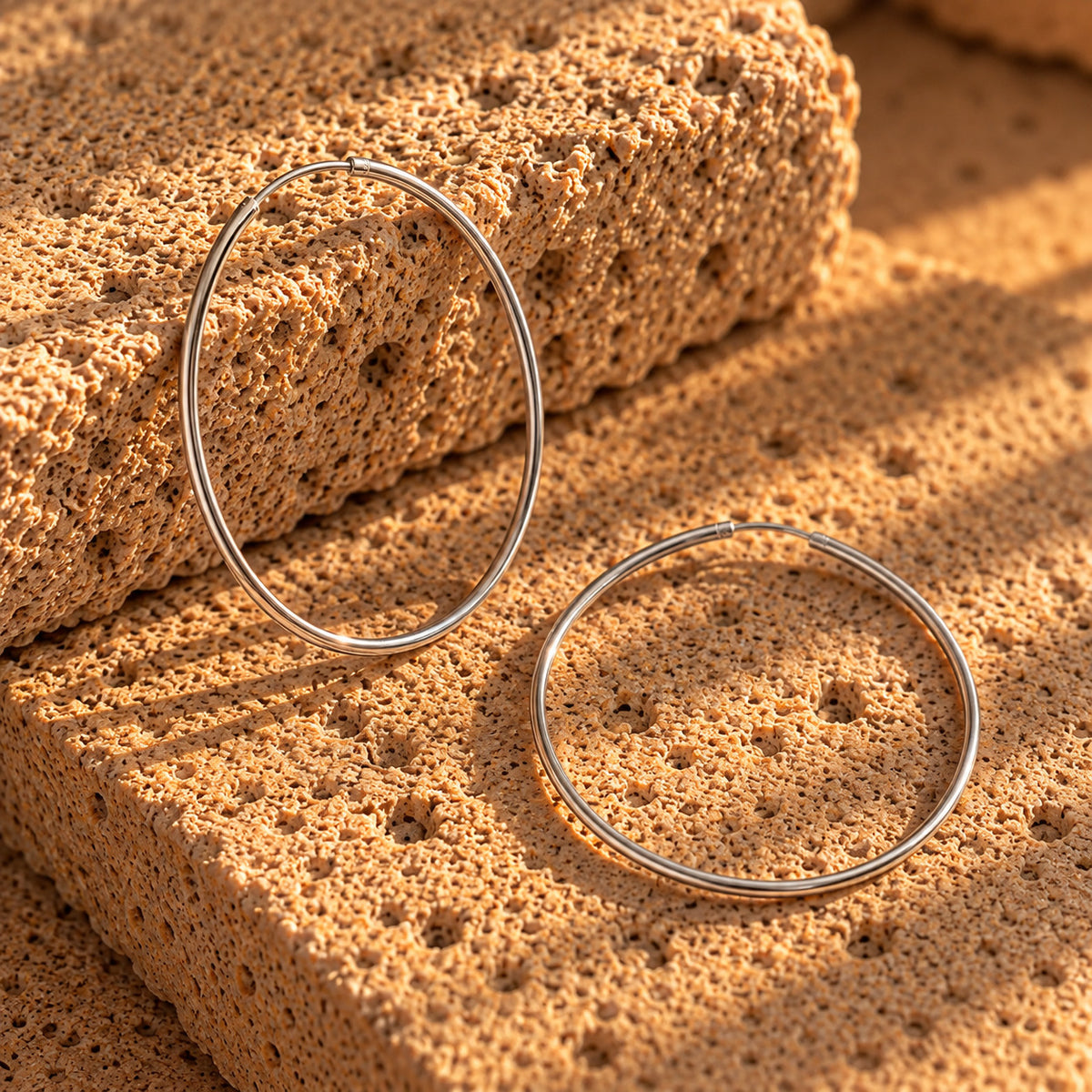 Wolff Jewelry Classic Hoops 50 mm Øreringe Sølvfarvet
