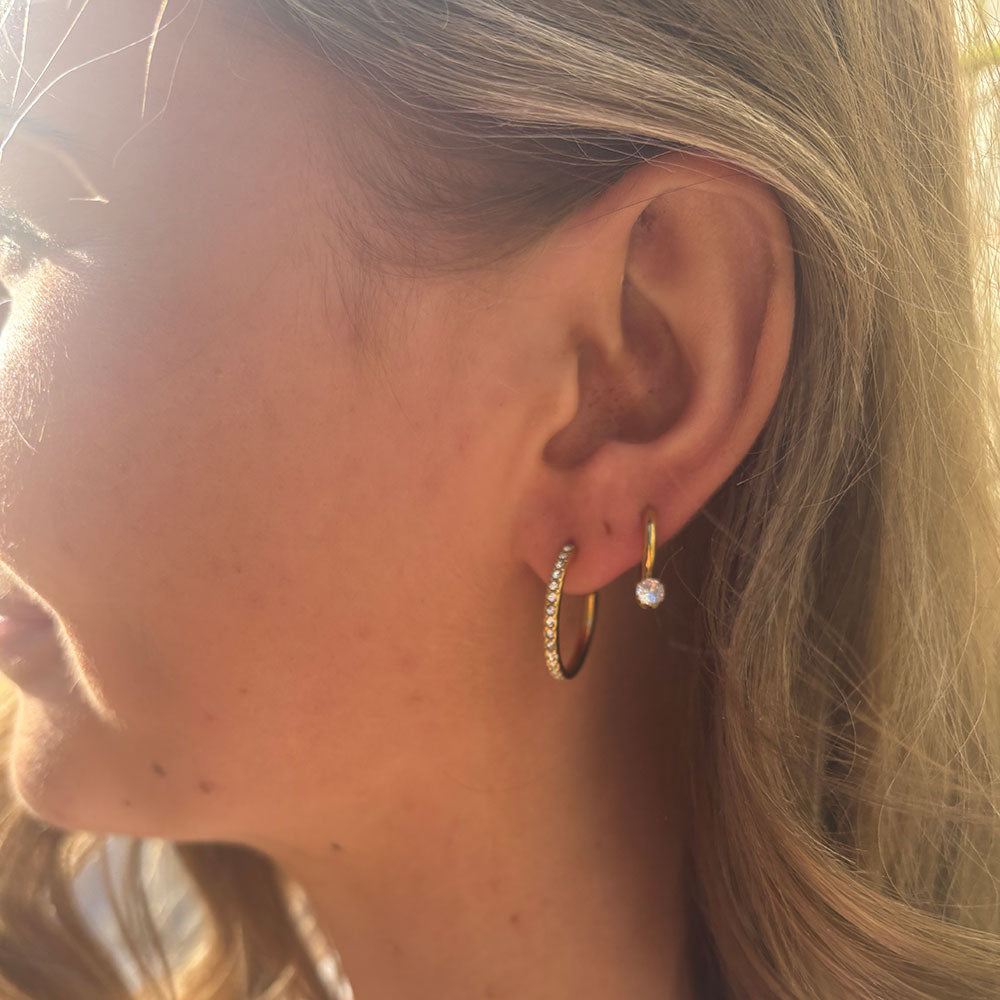 Wolff Jewelry Crystal Earring Øreringe 18 karat guldbelagt