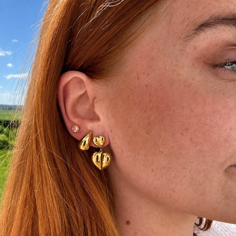 Wolff Jewelry Crystal Earstud Øreringe Lys pink