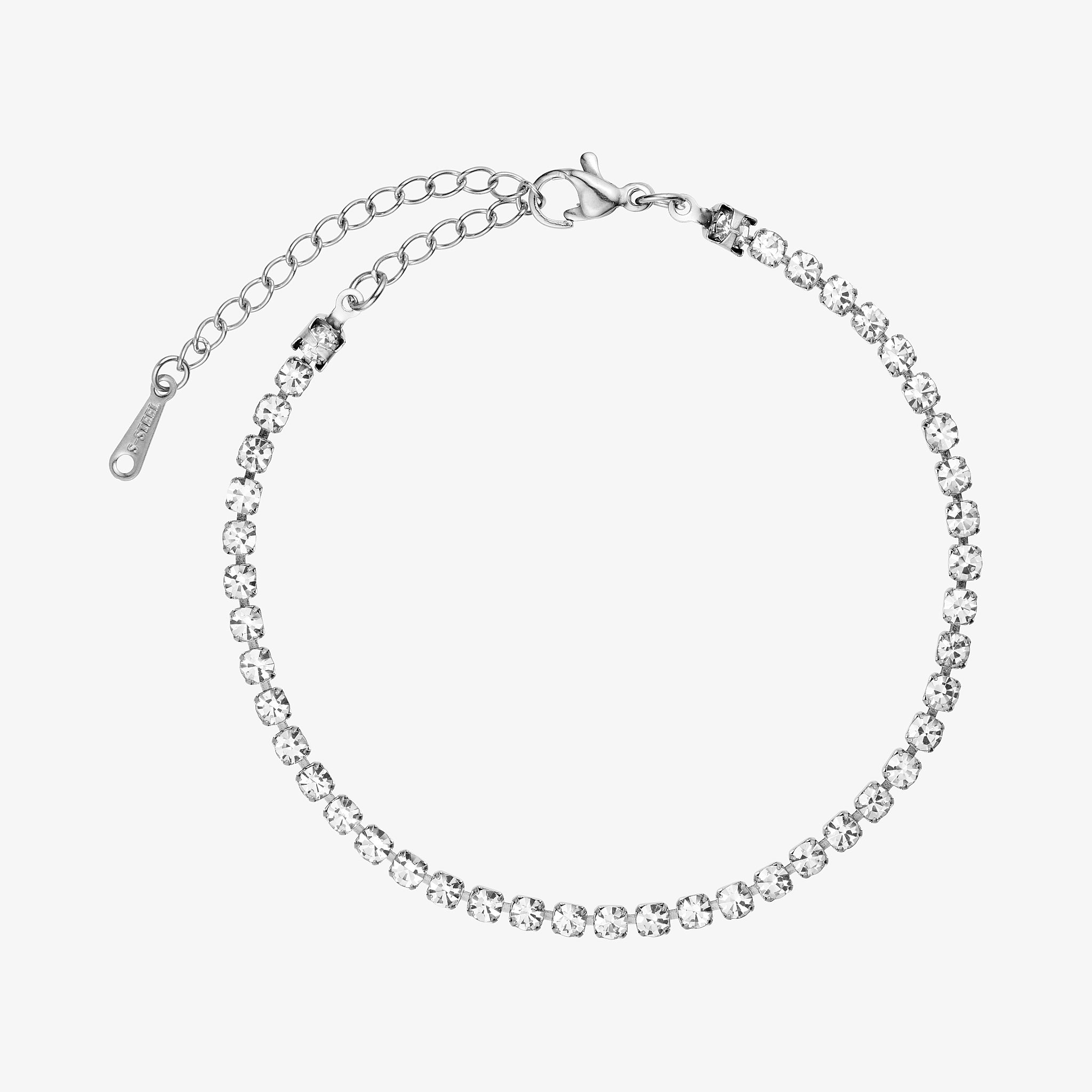 Wolff Jewelry Crystal Tennis Bracelet Armbånd Sølvfarvet