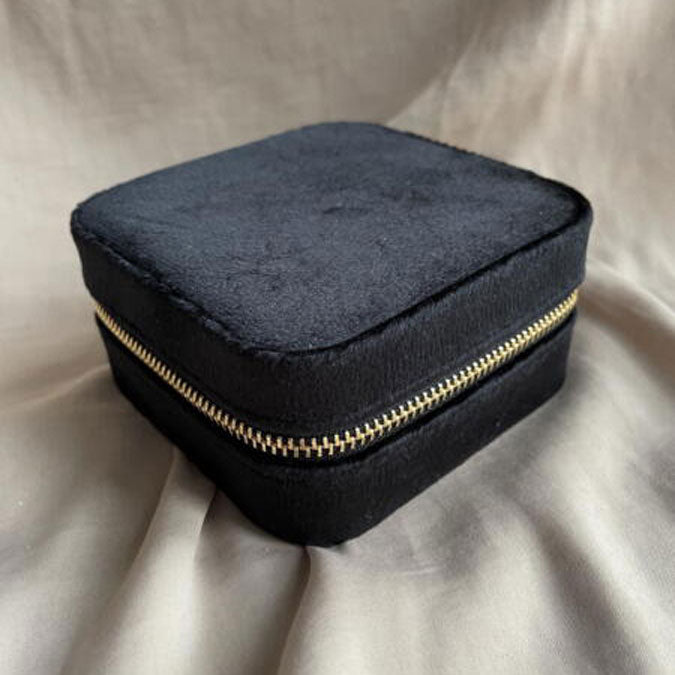 Wolff Jewelry Jewelry Square Box w. mirror Smykkeskrin Sort