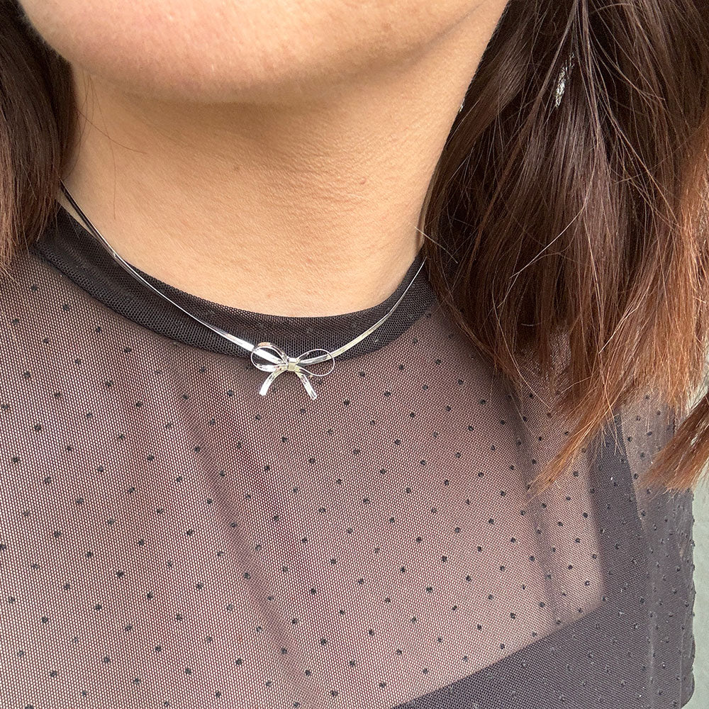 Wolff Jewelry Kleo Bow Necklace 2mm Halskæder Sølvfarvet