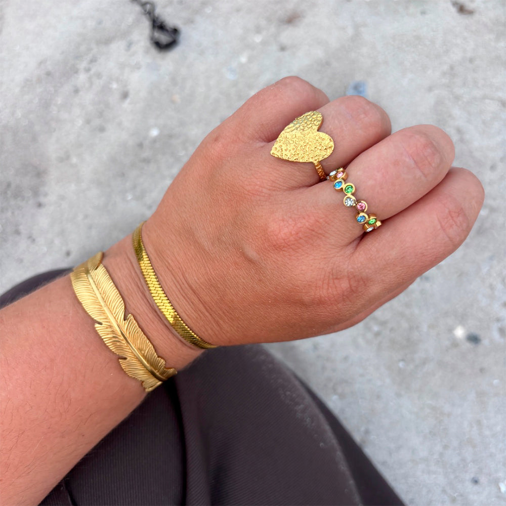 Wolff Jewelry Leafy Bangle Armbånd 18 karat guldbelagt