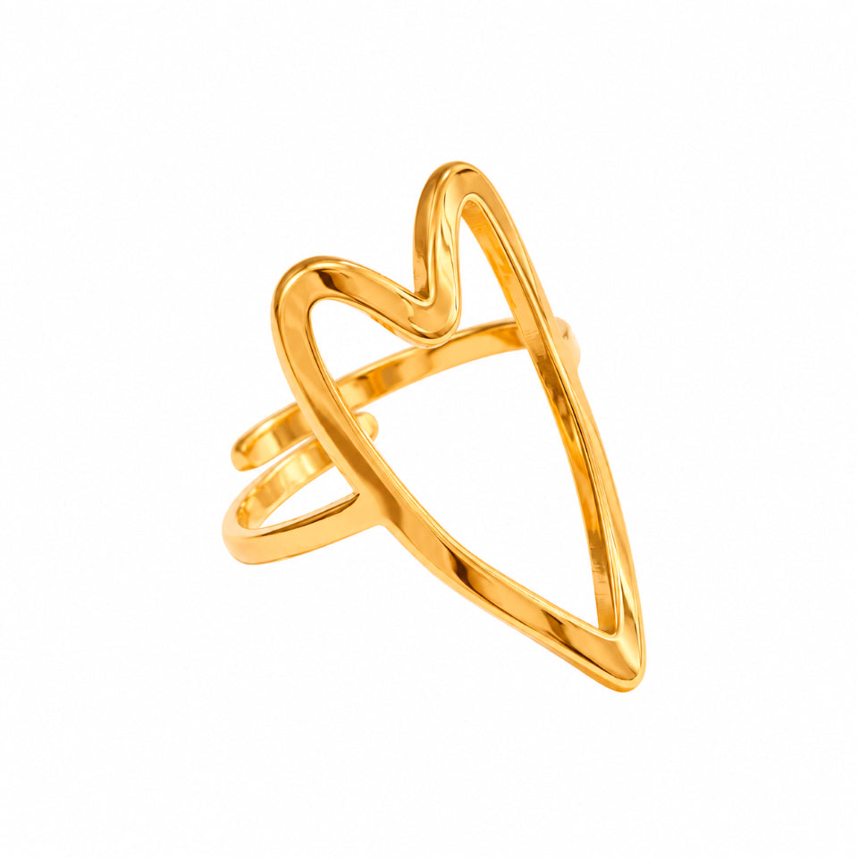 Wolff Jewelry Luna Big Ring Ringe 18 karat guldbelagt