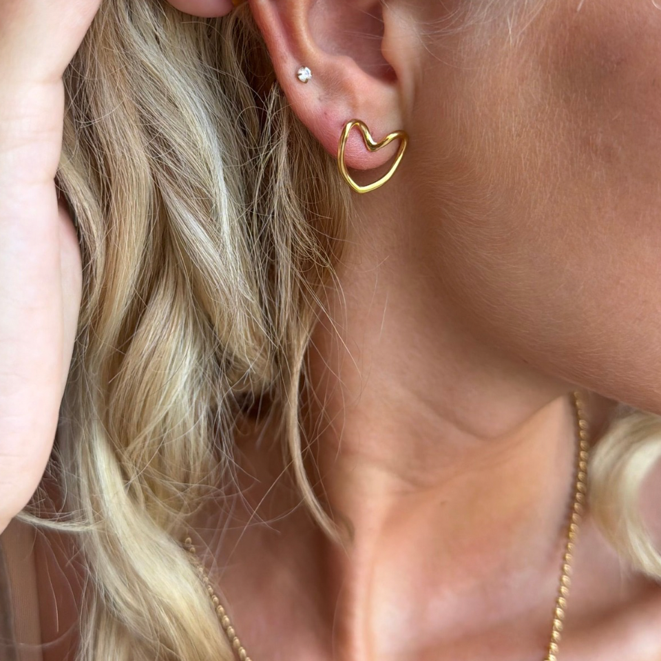 Wolff Jewelry Luna Earrings Øreringe 18 karat guldbelagt