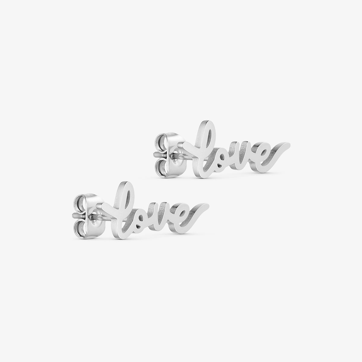Wolff Jewelry Luna Love Studs Øreringe Sølvfarvet