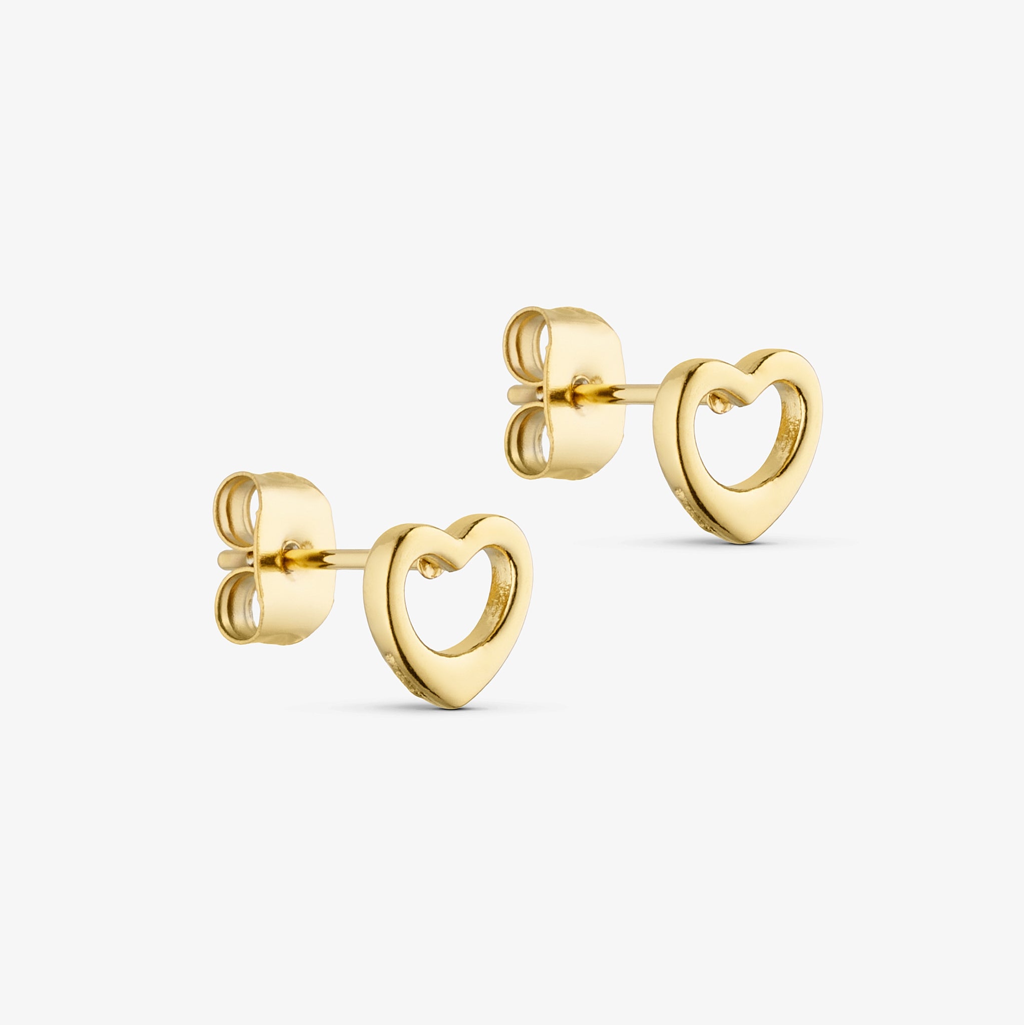 Wolff Jewelry Open Heart Earstud Øreringe 18 karat guldbelagt