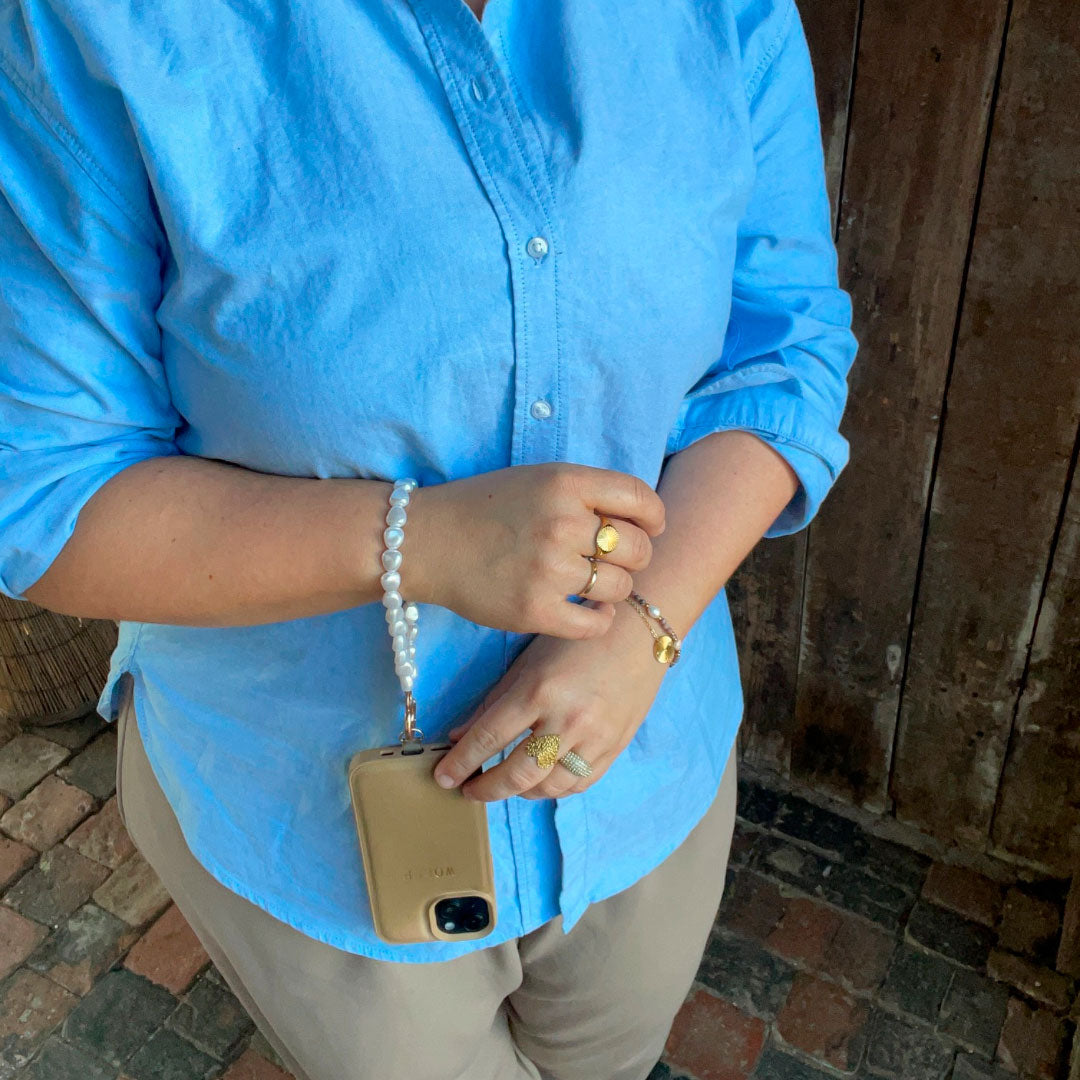 Wolff Jewelry Pearl Phone Chain Tilbehør Hvid