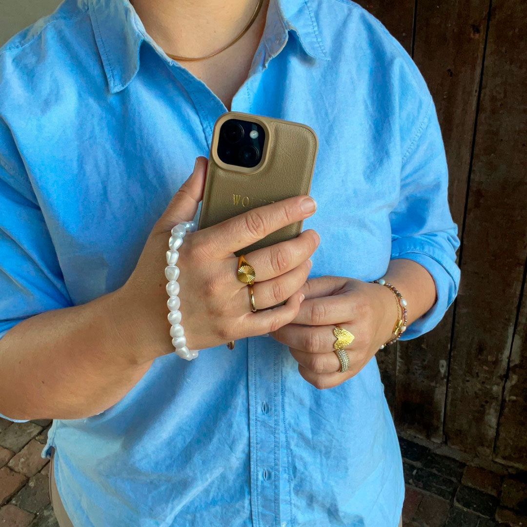 Wolff Jewelry Pearl Phone Chain Tilbehør Hvid