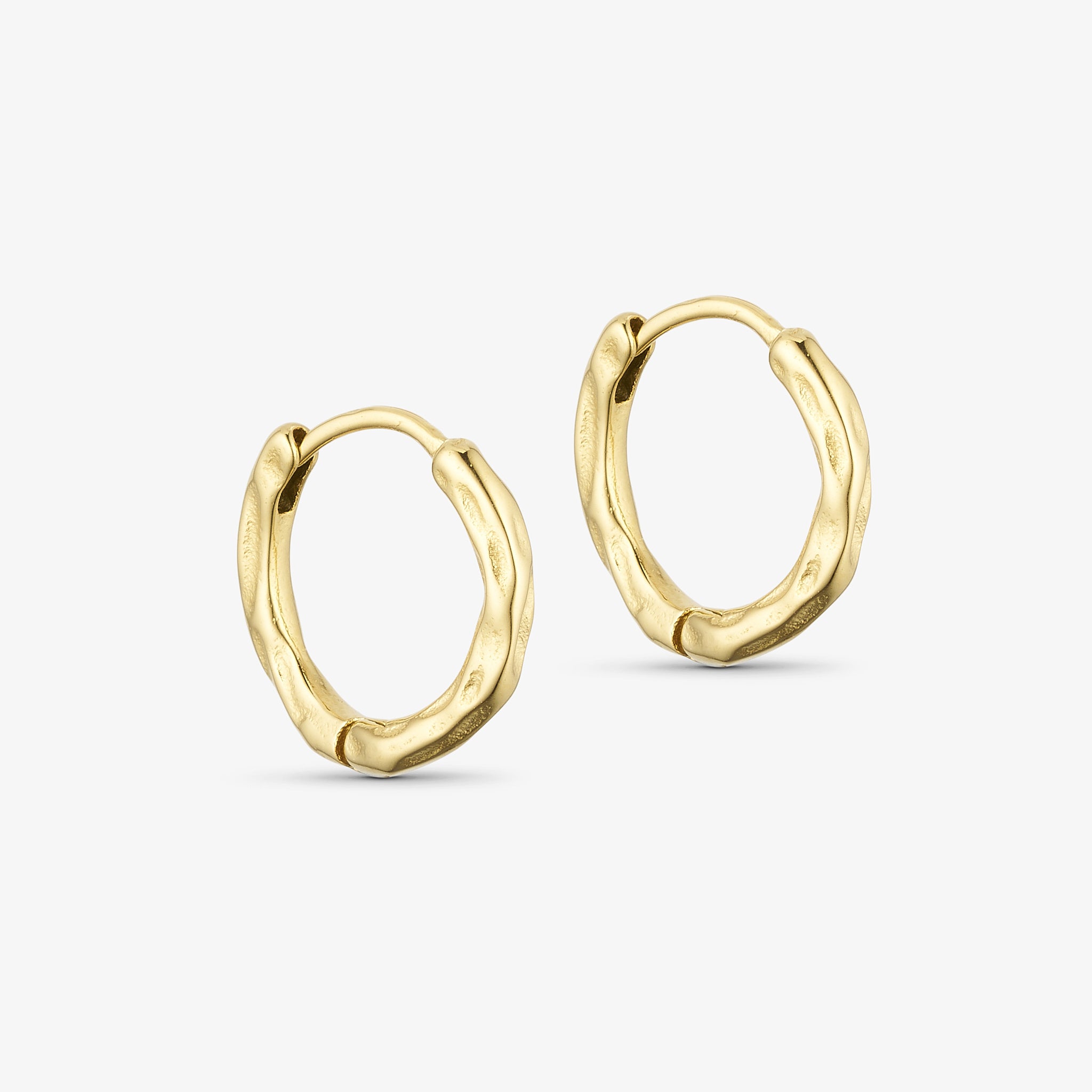 Wolff Jewelry Rusty Mini Hoops 15mm Øreringe 18 karat guldbelagt