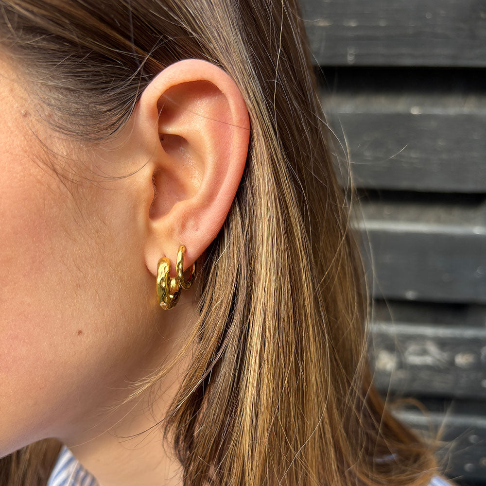 Wolff Jewelry Rusty Mini Hoops 19mm Øreringe Sølvfarvet
