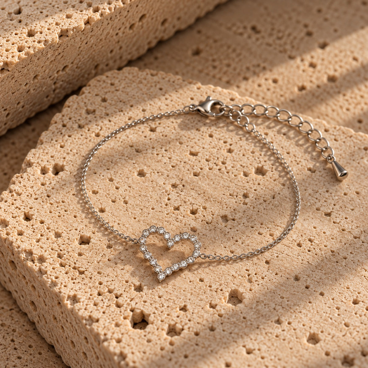 Wolff Jewelry Shine Heart Bracelet Armbånd Sølvfarvet