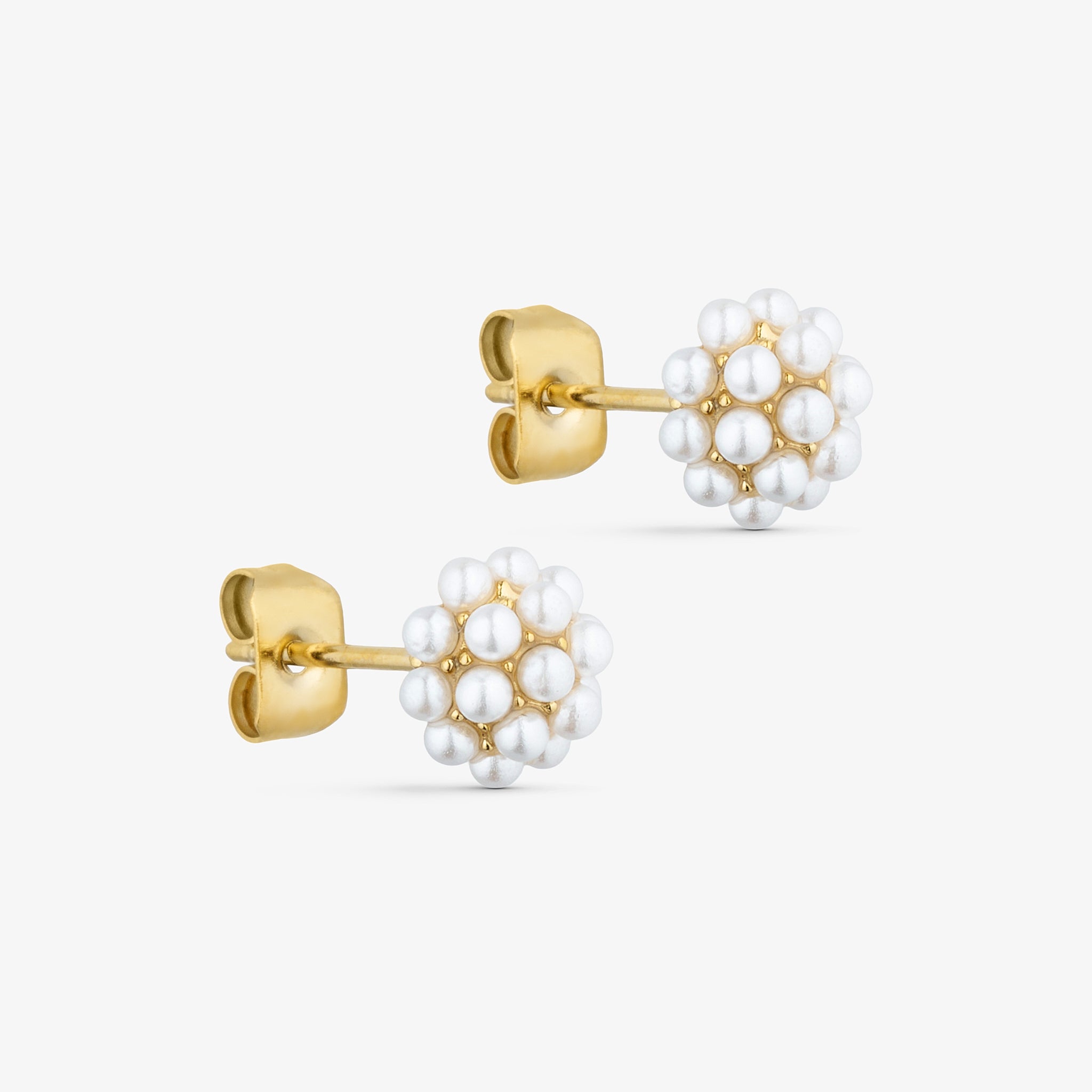Wolff Jewelry Small Pearl Earstud Øreringe 18 karat guldbelagt
