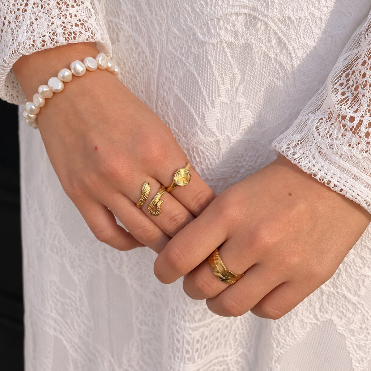 Wolff Jewelry Snake Ring Ringe 18 karat guldbelagt