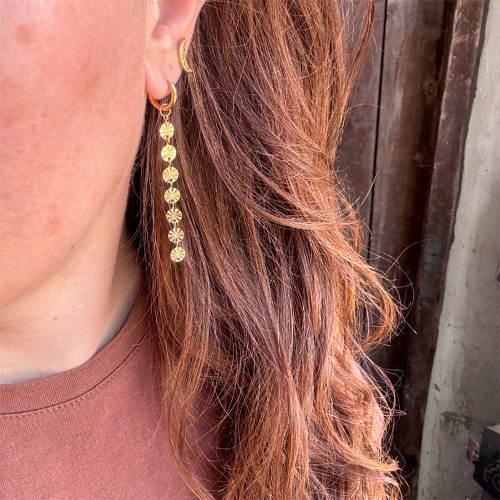 Wolff Jewelry Sunny Chain Earring Øreringe 18 karat guldbelagt