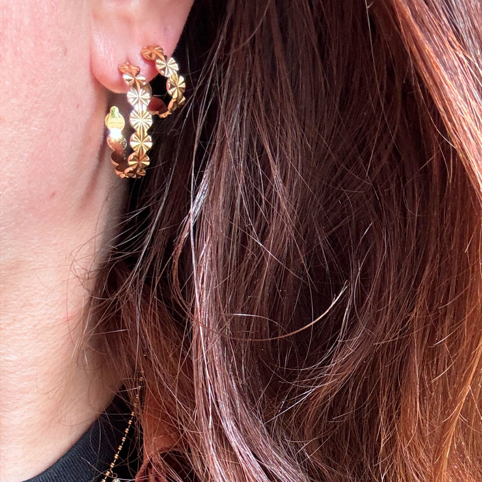 Wolff Jewelry Sunny Petit Hoops 25mm Øreringe 18 karat guldbelagt