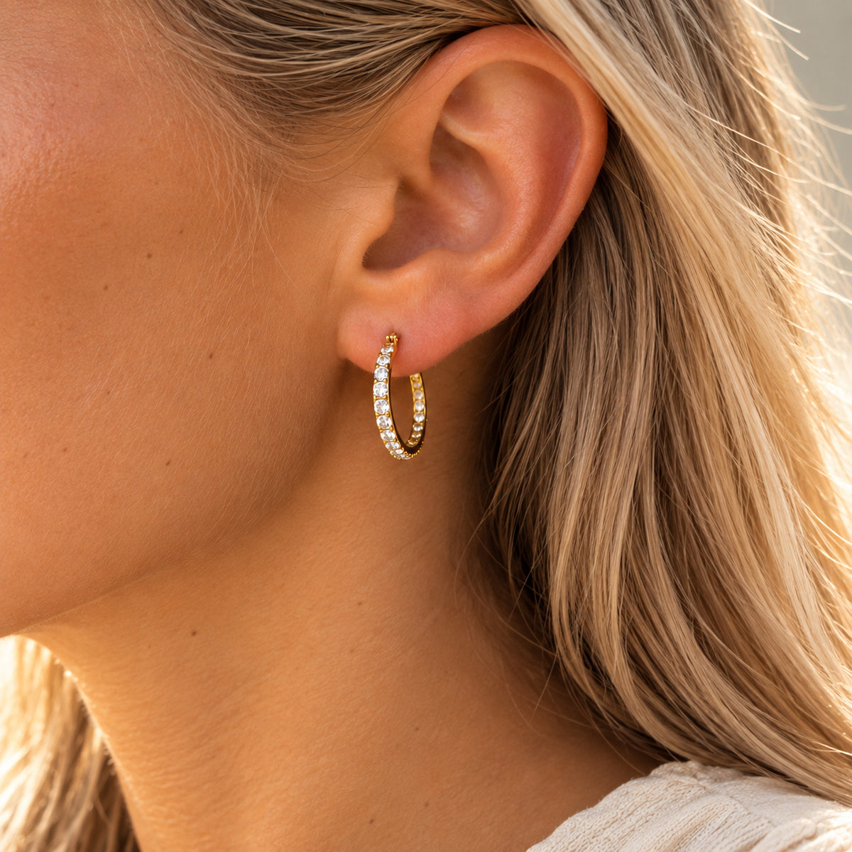 Wolff Jewelry Tara Hoops 21mm Øreringe 18 karat guldbelagt