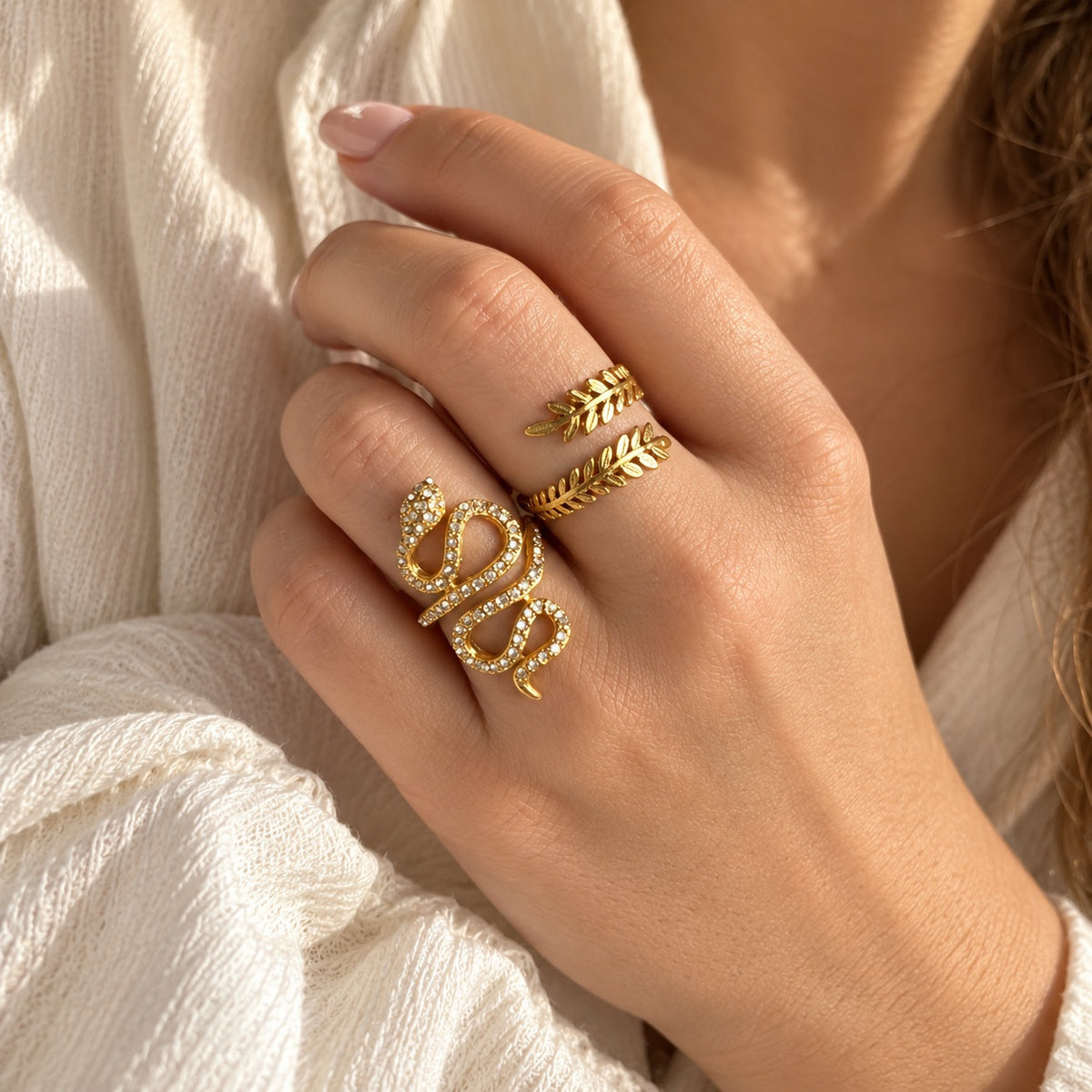 Wolff Jewelry Vanza Ring Ringe 18 karat guldbelagt