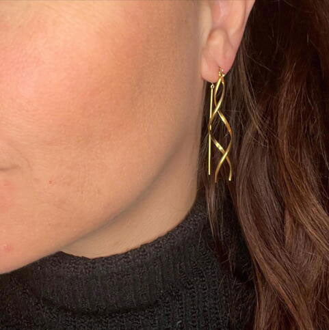 Wolff Jewelry Waves Earring Øreringe 18 karat guldbelagt