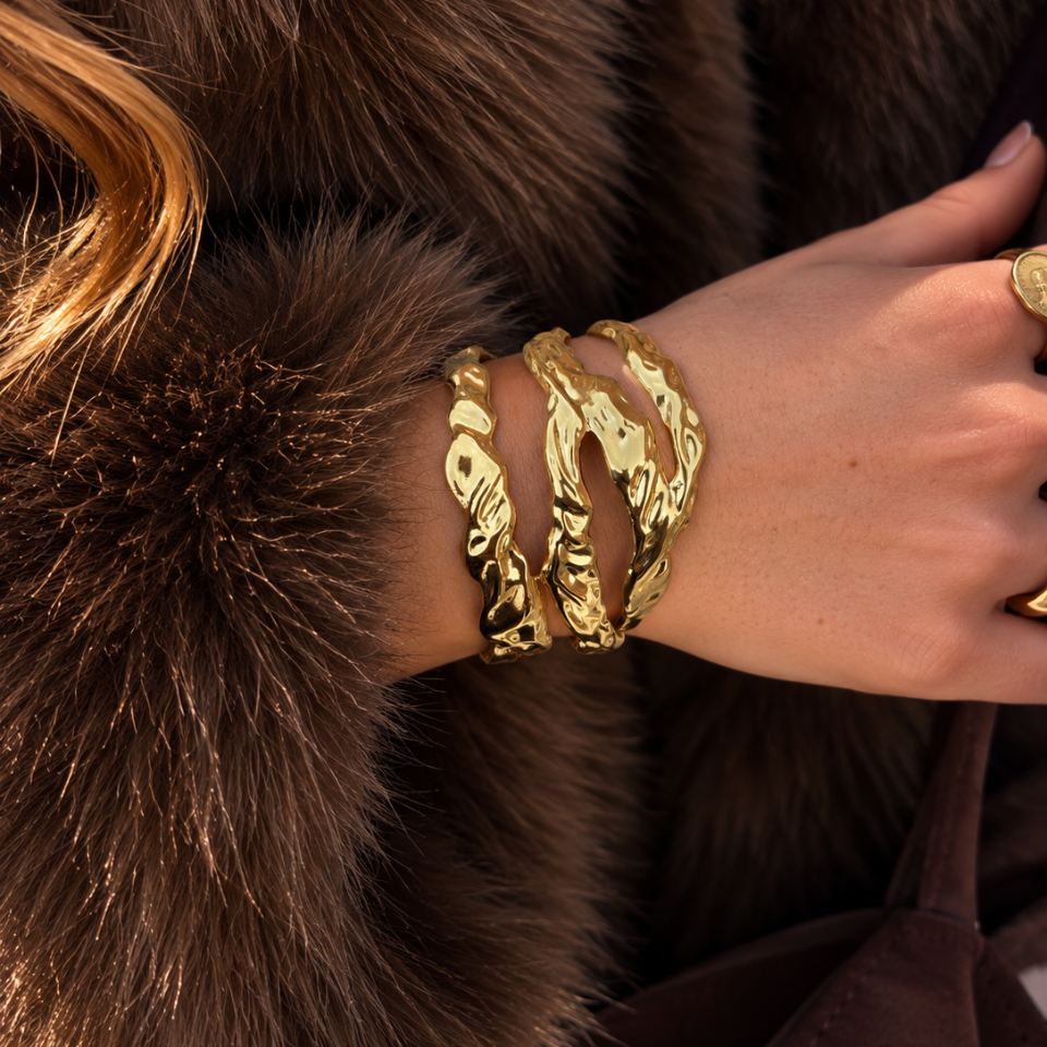 Wolff Jewelry Bastic Bangle Armbånd 18 karat guldbelagt