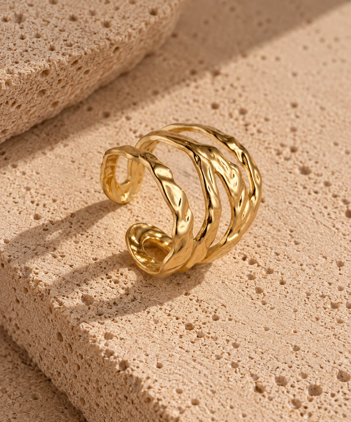 Wolff Jewelry Bastic Big Ring Ringe 18 karat guldbelagt