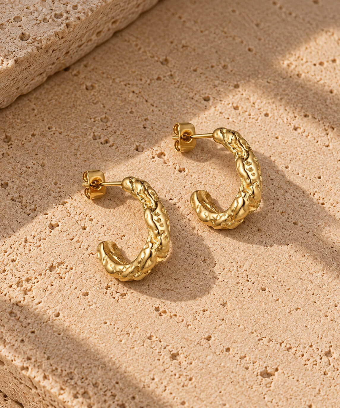 Wolff Jewelry Bastic Mini Hoops Øreringe 18 karat guldbelagt