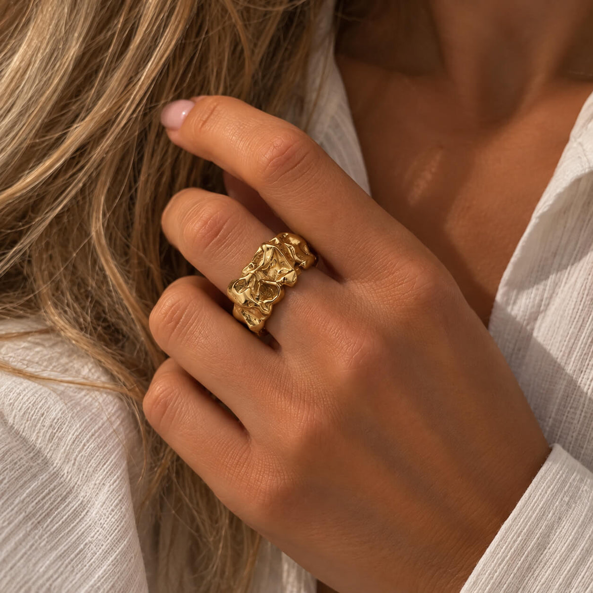 Wolff Jewelry Bastic Ring Ringe 18 karat guldbelagt