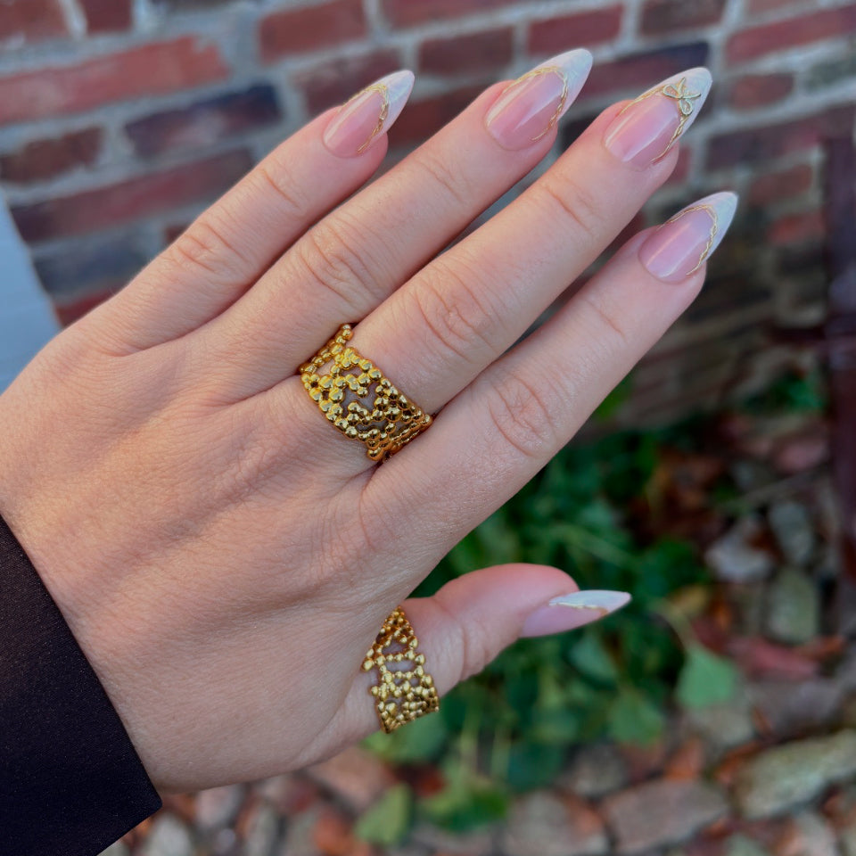 Wolff Jewelry Big Boble Ring Ringe 18 karat guldbelagt