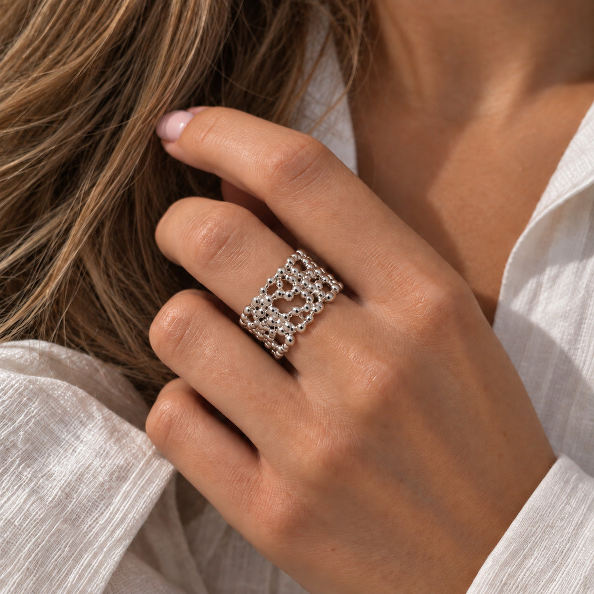 Wolff Jewelry Big Boble Ring Ringe Sølvfarvet