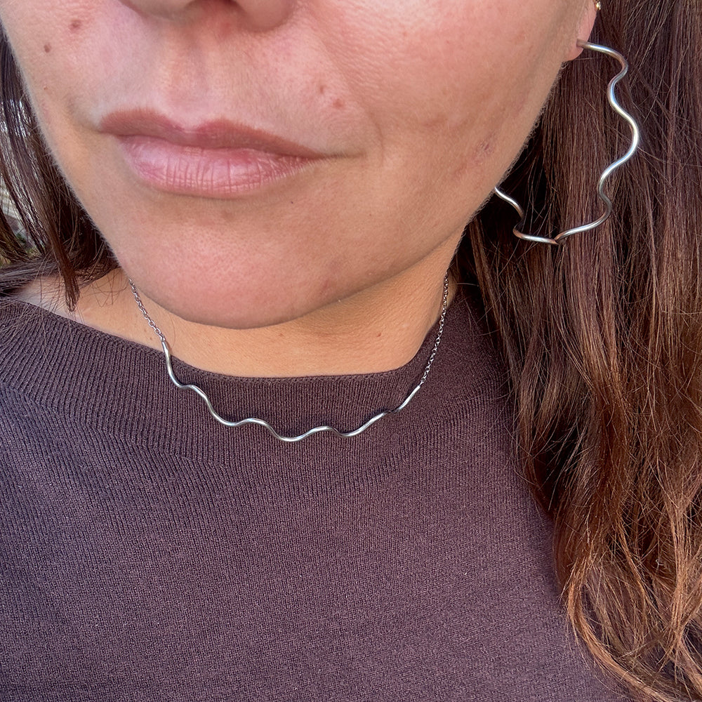 Wolff Jewelry Big Wavy Hoops Øreringe Sølvfarvet