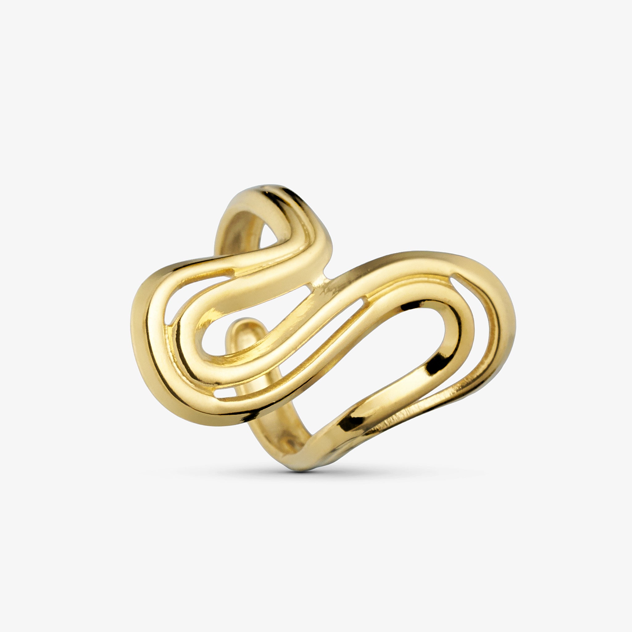 Wolff Jewelry Big Wavy Ring Ringe 18 karat guldbelagt