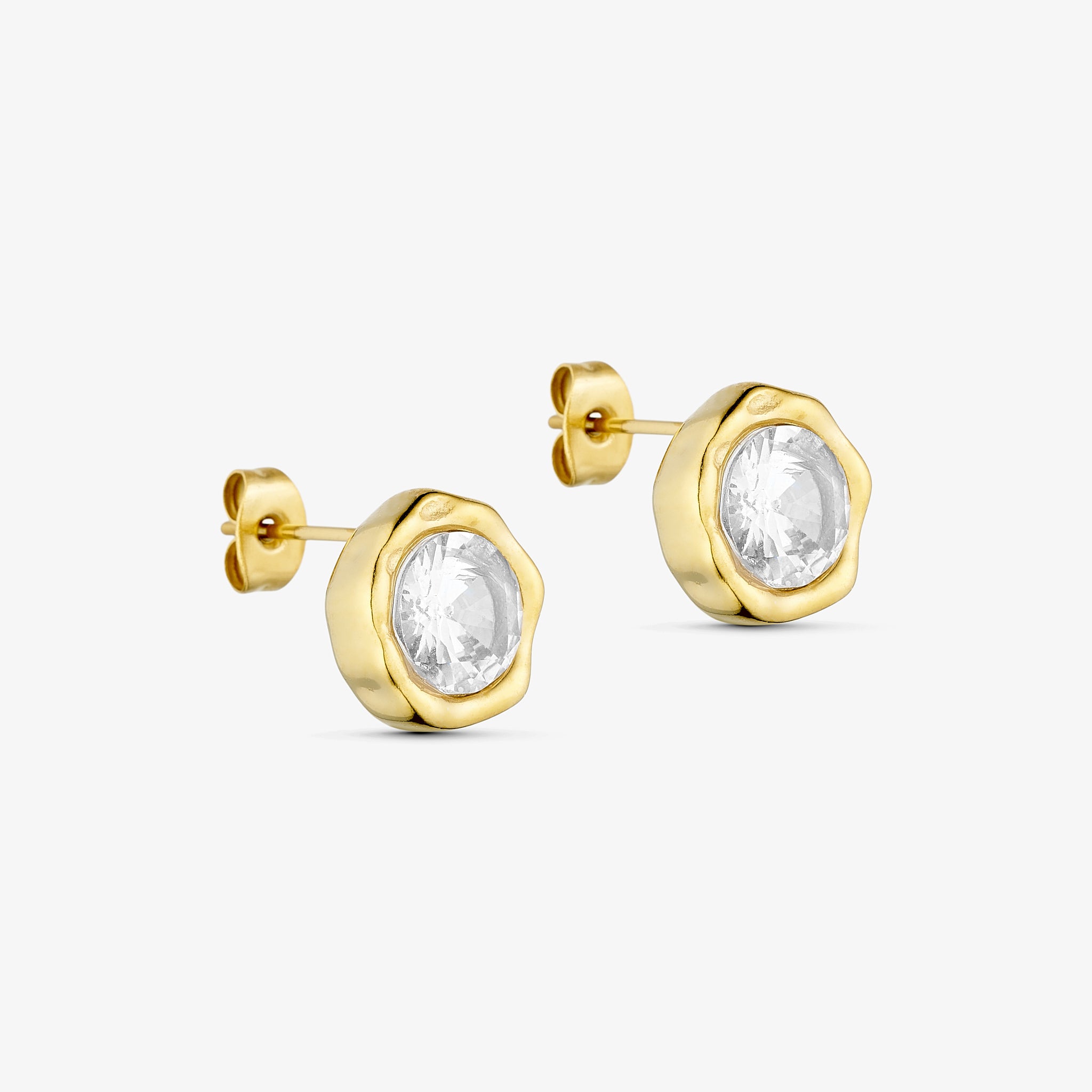 Wolff Jewelry Boble Crystal Earstud Ringe 18 karat guldbelagt