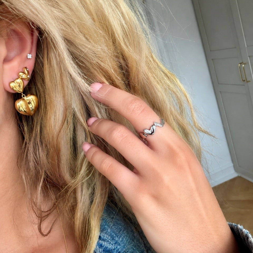 Wolff Jewelry Bomby Heart Ring Ringe Sølvfarvet