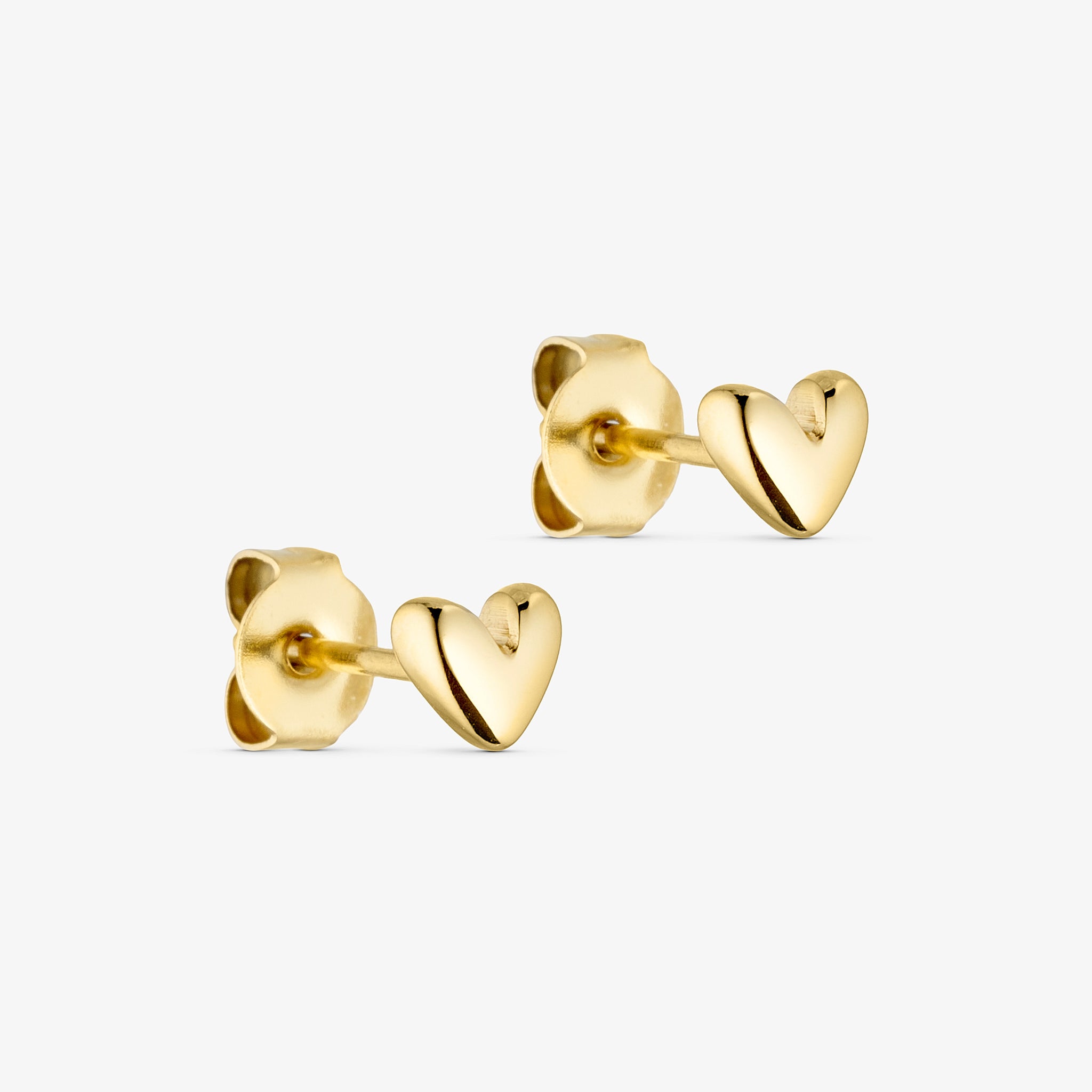 Wolff Jewelry Bomby Heart Studs 4mm Øreringe 18 karat guldbelagt