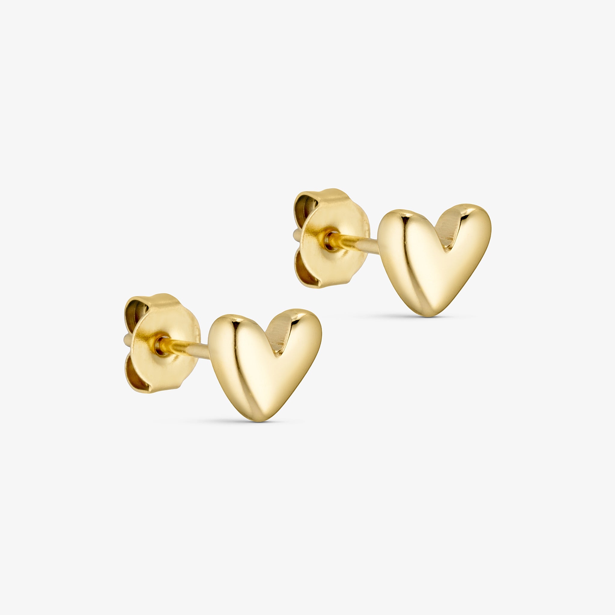Wolff Jewelry Bomby Heart Studs 6mm Øreringe 18 karat guldbelagt