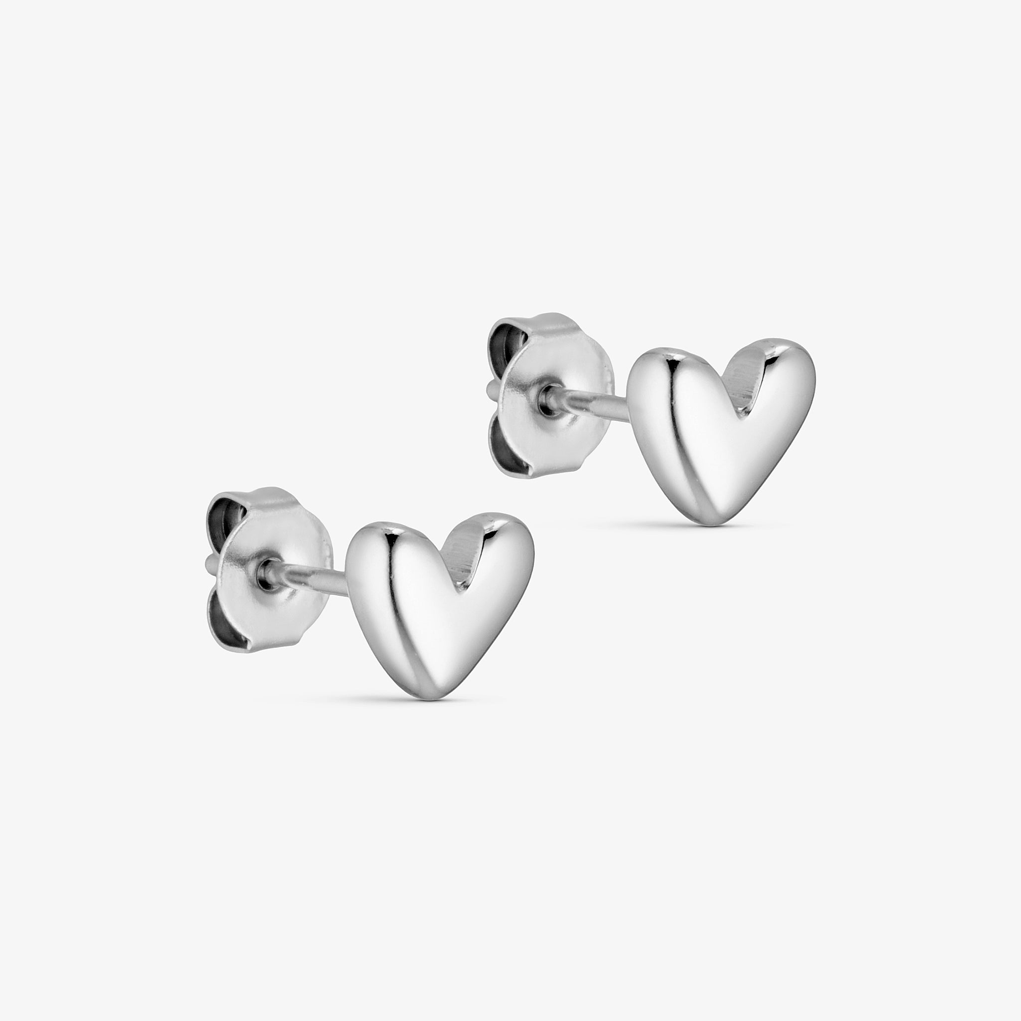 Wolff Jewelry Bomby Heart Studs 6mm Øreringe Sølvfarvet