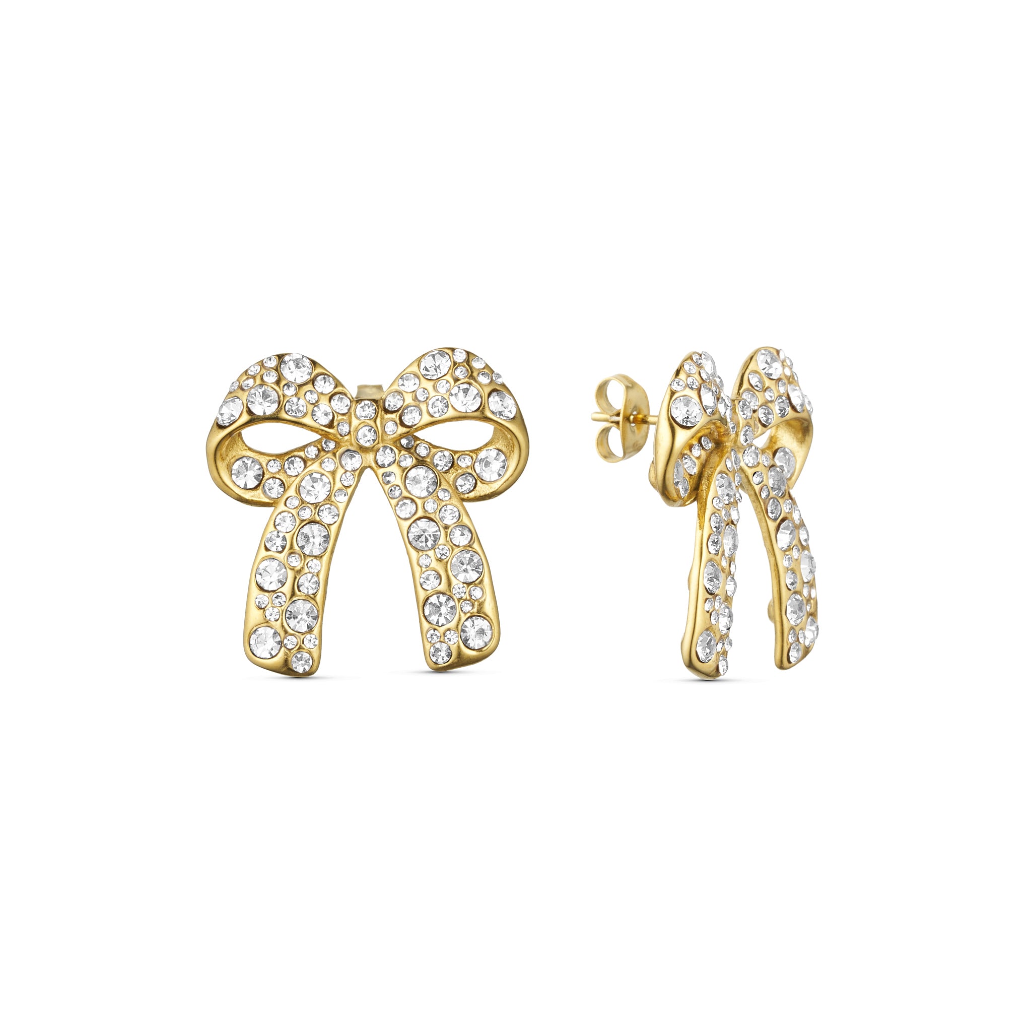 Wolff Jewelry Bow Glitter Earring Øreringe 18 karat guldbelagt