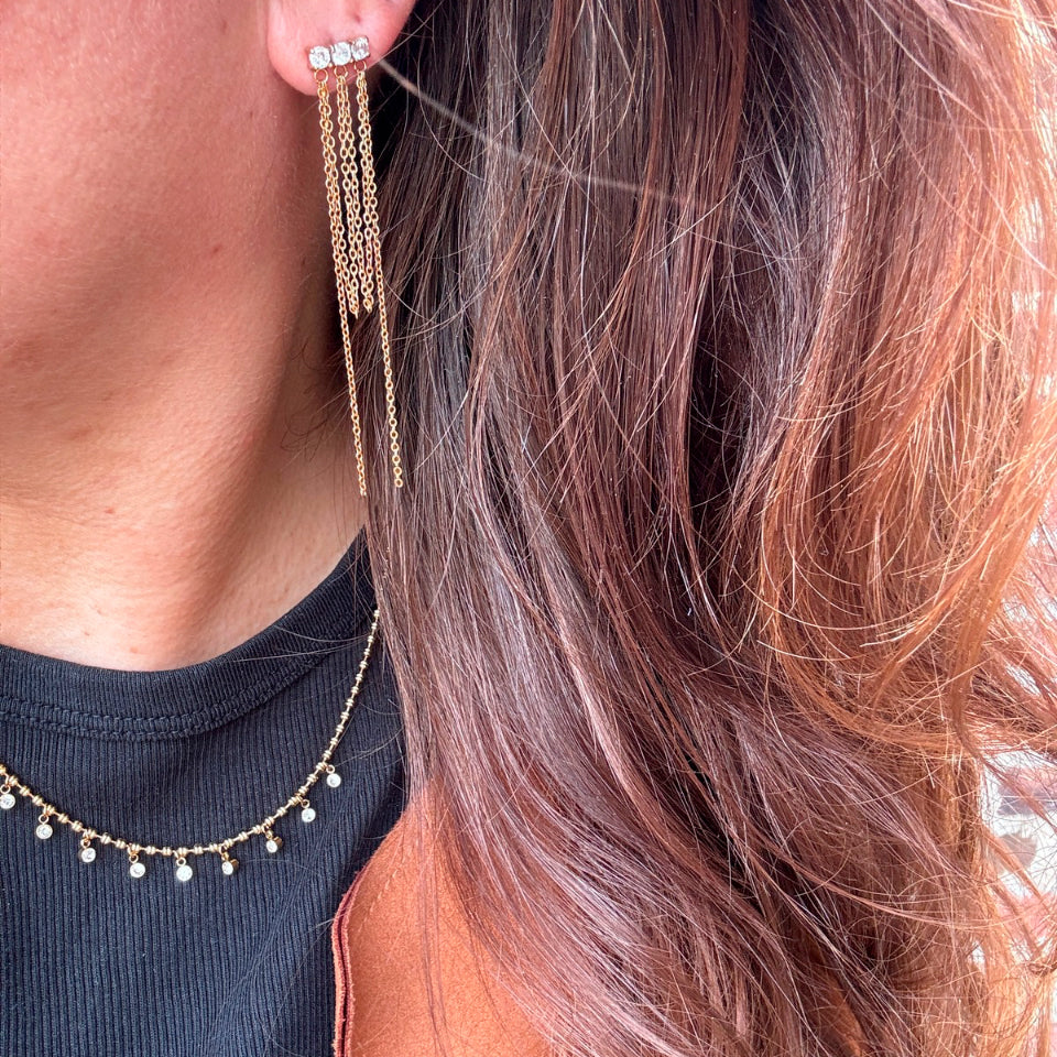 Wolff Jewelry Braza Chain Earring Øreringe 18 karat guldbelagt
